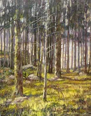 Five Island Pines, Boothbay, Maine Fine Art Tree Painting by E. Thor Carlson