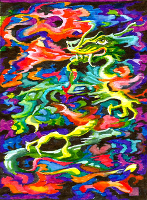 Flaming Dragon Fine Art Tapestry Design by E. Thor Carlson