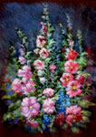 Hollyhocks Saint Gaudens Series Fine Art Floral Arrangement by E. Thor Carlson