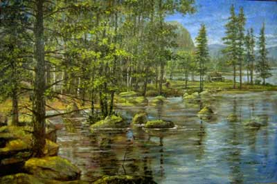 Sauna by the Lake - fine art landscape by E. Thor Carlson