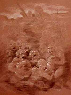 The Misers Carry Their Gold Round and Round - Dante's Inferno Art by E. Thor Carlson